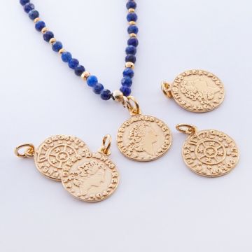 Srebrna moneta zawieszka pozłacana 13,5mm