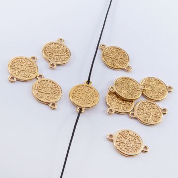 Srebrna moneta mała łącznik pozłacany 10,5mm