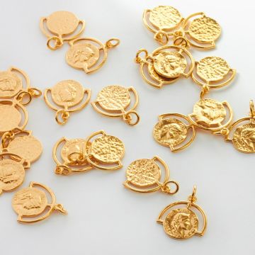 Srebrna zawieszka moneta w ramce AG925 10,5mm