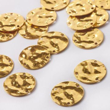 Srebrna zawieszka kółko pomarszczone AG925 złoty 17,5mm