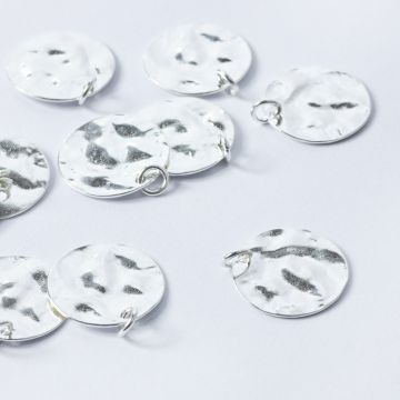 Srebrna zawieszka blaszka pomarszczona AG925 srebrny 17mm