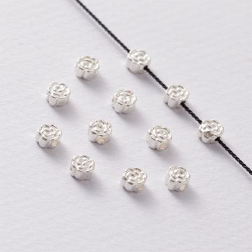 Srebrna przekładka koralik róża mini AG925 5mm