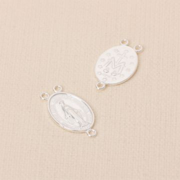 Srebrny łącznik Matka Boska z trzema oczkami AG925 23x13mm