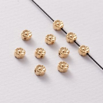 Srebrna przekładka koralik stokrotka mini AG925 pozłacana 5.5mm