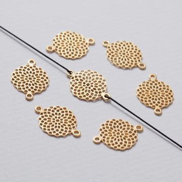 Rozgałęźnik ażurowy 2 oczka 14 mm AG925 pozłacany