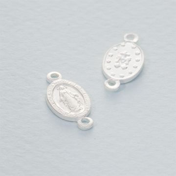 Srebrny łącznik Matka Boska dwa oczka AG925 16x8mm