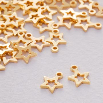 Srebrna zawieszka gwiazdka wycięta AG925 pozłacana 8x6mm