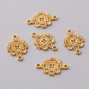 Rozgałęźnik ażurowy mandala 2 AG925 pozłacany 17x11mm złoty