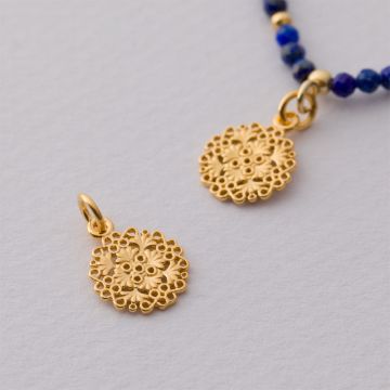 Zawieszka ażurowa mandala 3 AG925 pozłacana 11mm