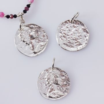 Srebrna moneta zawieszka duża antyczna AG925 18mm