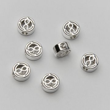 Srebrny koralik ażurowy ze znakiem nieskończoności AG925 8mm