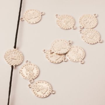 Srebrny łącznik antyczna moneta AG925 19mm