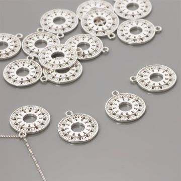 Srebrna zawieszka koło czasu 14,5mm AG925