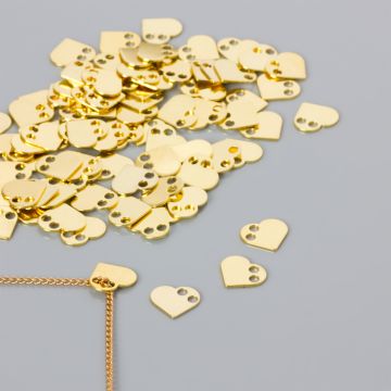 Srebrna blaszka celebrytka serce AG925 pozłacana 9x10mm