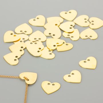 Srebrna blaszka celebrytka serce AG925 pozłacana 14x15mm