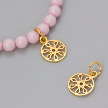 Srebrna zawieszka falbanki ażurowe AG925 pozłacana 12mm