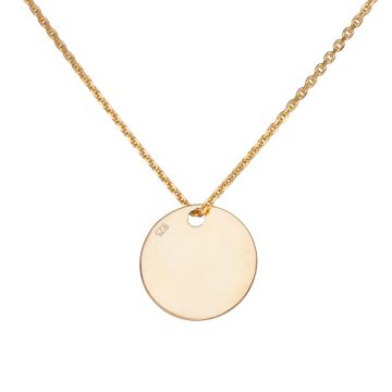 Blaszka celebrytka kółko AG925 pozłacana 14mm