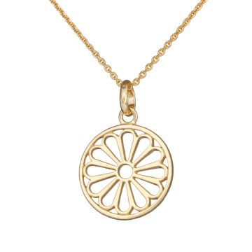 Zawieszka ażurowa strokrotka AG925 pozłacana 17mm