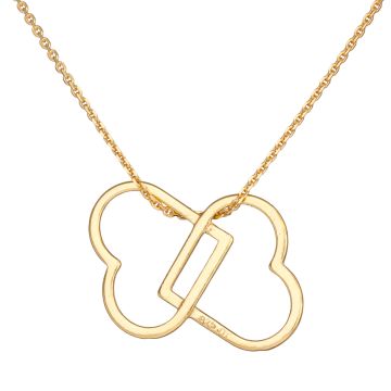 Zawieszka ażurowa 2 serca AG925 pozłacana 20mm