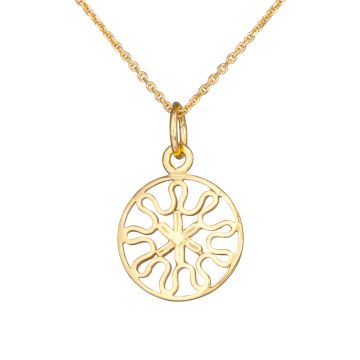 Zawieszka ażurowa falbanki AG925 pozłacana 16mm