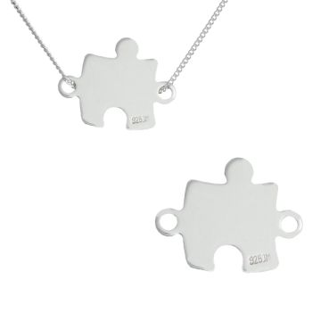 Srebrna blaszka celebrytka puzzel AG925 16mm