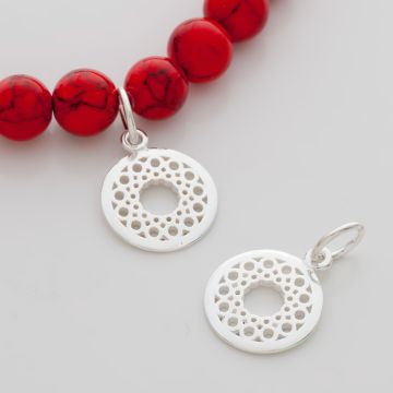 Srebrna zawieszka ornament wycięty AG925 14mm