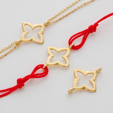 Srebrny łacznik lilijka AG925 pozłacana  21mm