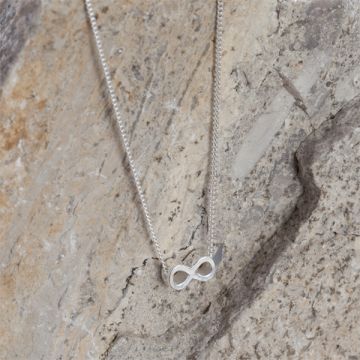 Srebrny rodowany koralik nieskończoność 4x8mm AG925