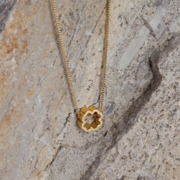 Srebrny koralik - koniczynka AG925 pozłacany 6,5x7mm