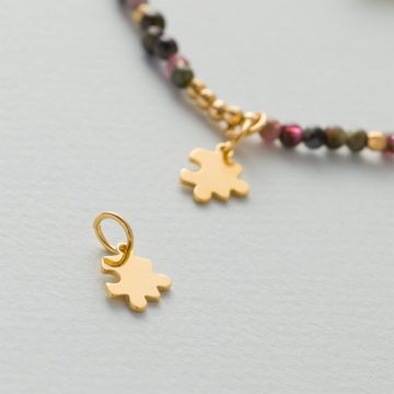 Srebrna zawieszka do bransoletek puzze AG925 pozłacana 12x9,5mm