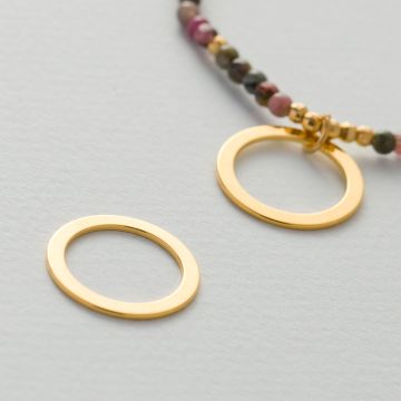 Srebrna blaszka celebrytka wycięte kółko AG925 pozłacana 20mm