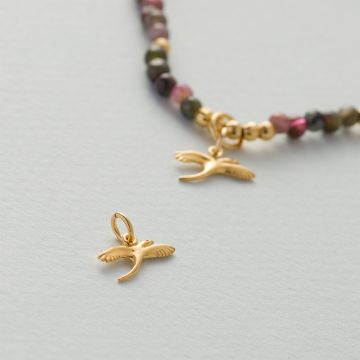 Srebrna zawieszka do bransoletek łabędź AG925 pozłacana 6.5x12.5mm