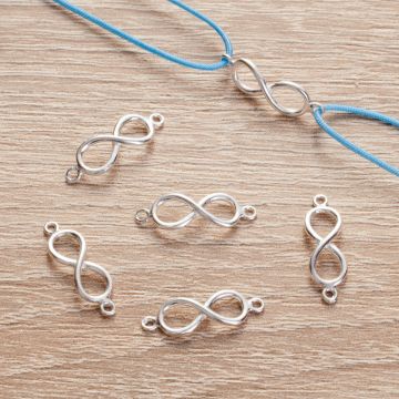 Srebrny łącznik nieskończoność AG925 18x5.5mm