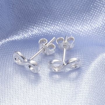 Srebrne kolczyki nieskończoność AG925 9x4mm