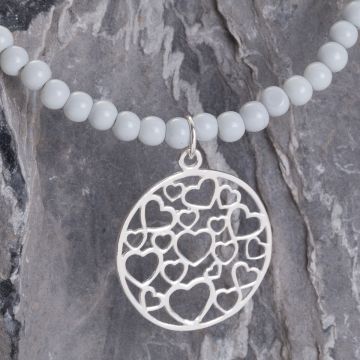 Srebrna zawieszka serca w kole AG925 25,5mm