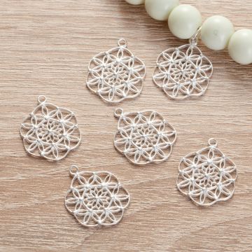 Srebrna zawieszka kwiat AG925 22.5x17.5mm