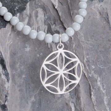 Srebrna zawieszka kwiat w kole 23mm AG925