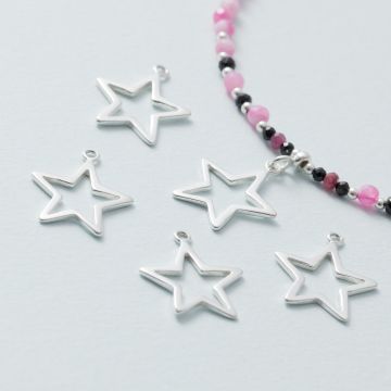 Zawieszka gwiazda wycięta AG925 srebrny 24mm