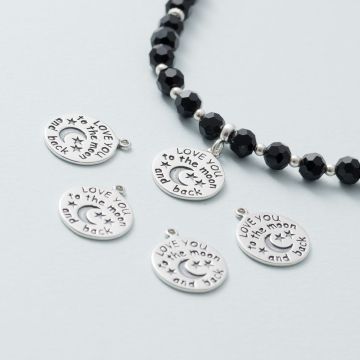 Zawieszka koło z napisem AG925 srebrny 14mm