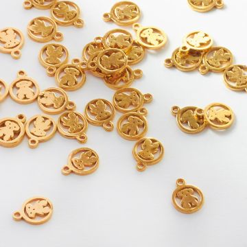 Srebrna zawieszka misiu AG925 pozłacana 7mm