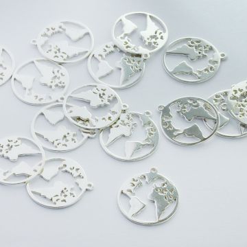 Srebrna zawieszka kula ziemska globus AG925 19,8mm