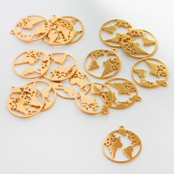 Srebrna zawieszka kula ziemska globus AG925 pozłacany 19,8mm