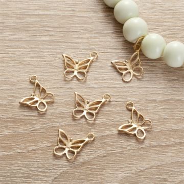 Srebrna, pozłacana zawieszka motylek ażurowy,  AG925 17mm