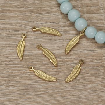 Srebrna zawieszka piórko AG925 pozłacana 19x5mm