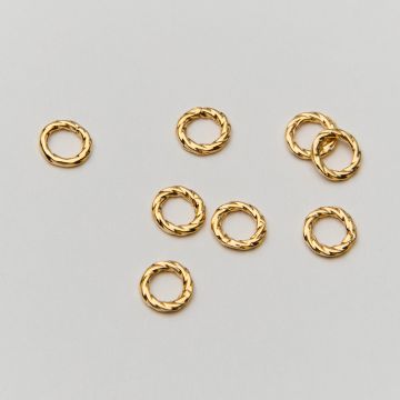 Srebrne kółko ozdobne skręcane AG925 pozłacane 5,5x0,8mm