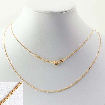 Łańcuszek drobna pancerka GOLDFILLED z zapięciem AU585 45cm 0,9mm