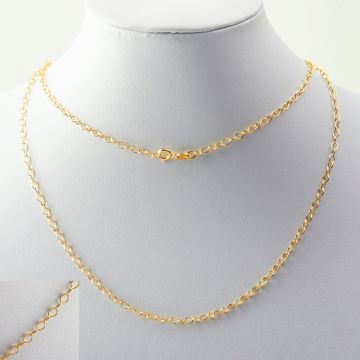 Łańcuszek owal GOLDFILLED z zapięciem AU585 45cm 3x4mm