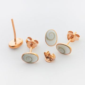 Srebrne kolczyki z muszlą pozłacane AG925 5mm Srebrne kolczyki z muszlą pozłacane AG925 5mm