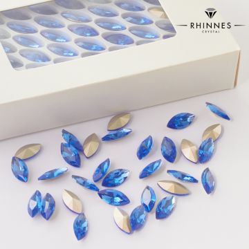 Kryształy rhinnes horse eye blue topaz 15x7mm