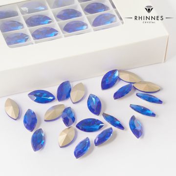 Kryształy rhinnes horse eye blue 18x9mm